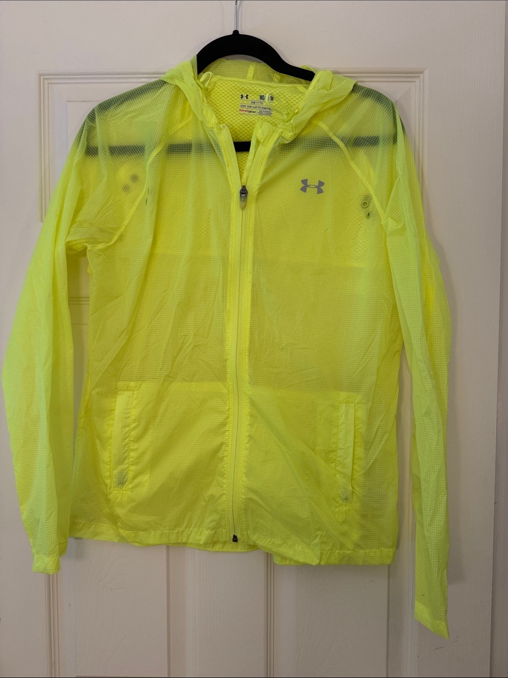 Under Armour Women’s Neon Yellow Hooded running jacket